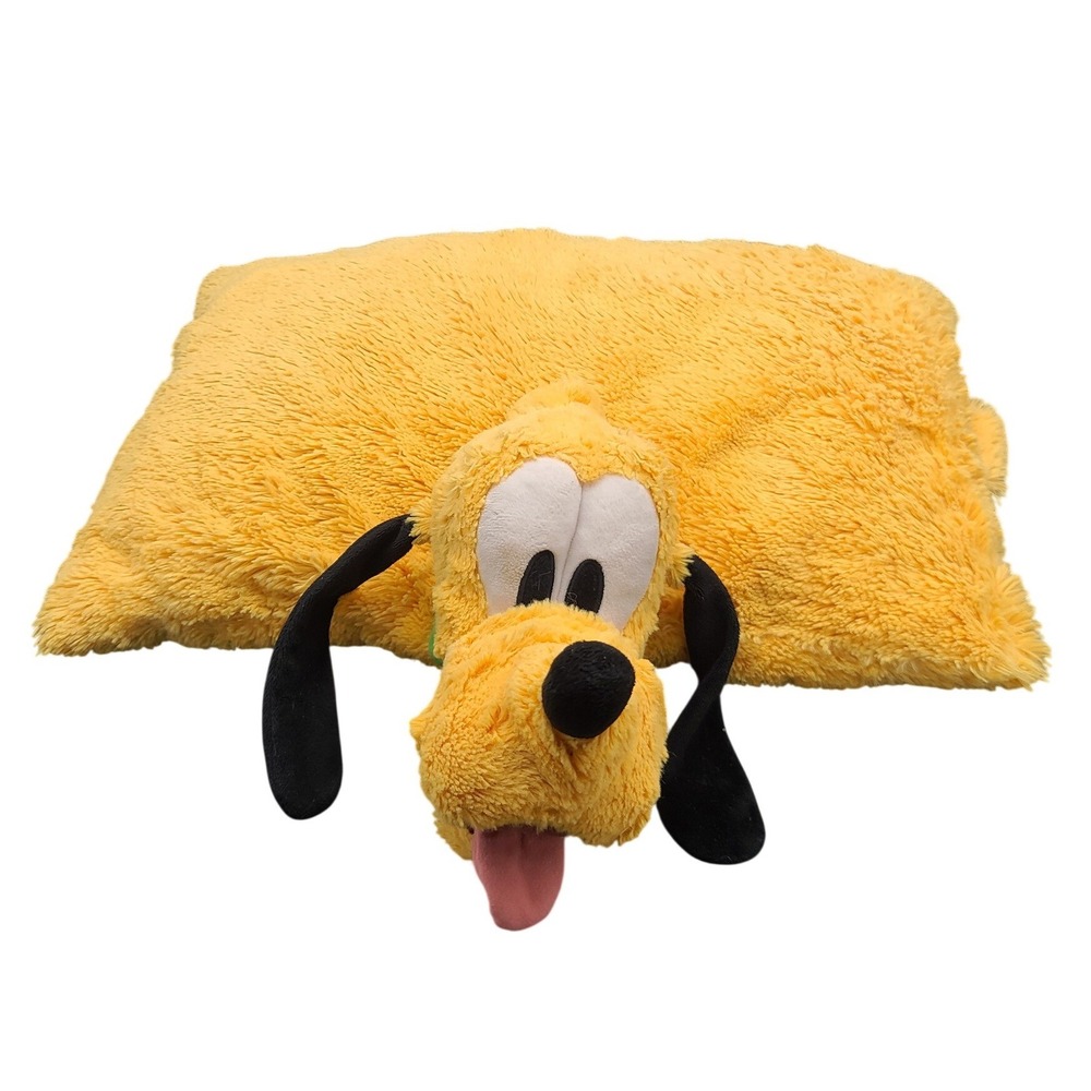 Disney Pluto Pillow Pet Yellow Dog Plush Folding Stuffed Animal Toy Large 18x22